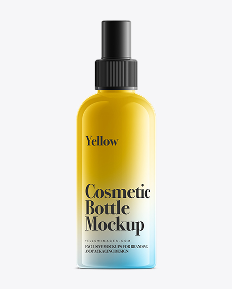 100ml White Plastic Spray Bottle Mock Up In Bottle Mockups On Yellow Images Object Mockups