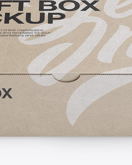 Download Kraft Box Mockup - Front View (High Angle Shot) in Box Mockups on Yellow Images Object Mockups