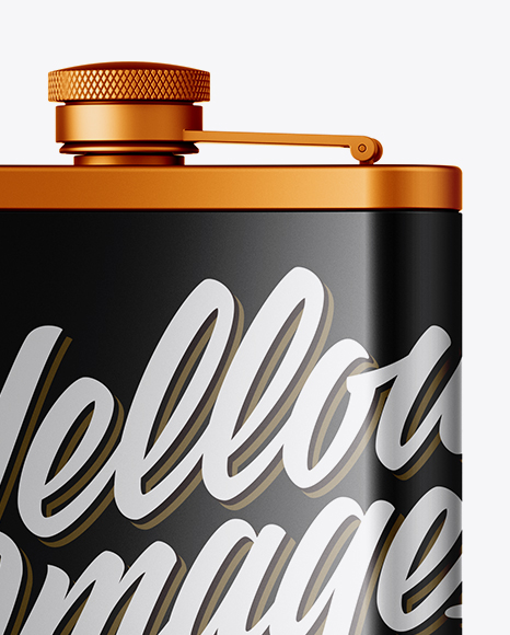 Download Matte Steel Flask Mockup Back View In Packaging Mockups On Yellow Images Object Mockups PSD Mockup Templates