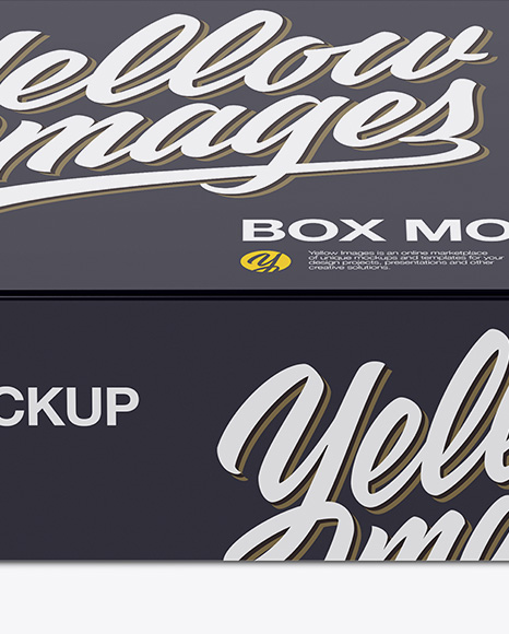 Glossy Paper Box W  Label Mockup   Front View (High Angle Shot) PSD #1