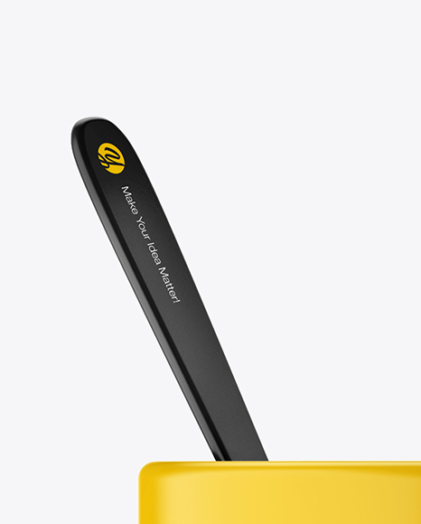 Glossy Mug With Tea Bag   Spoon Mockup PSD #1