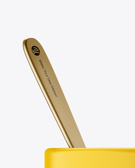 Glossy Mug With Tea Bag   Spoon Mockup PSD #6