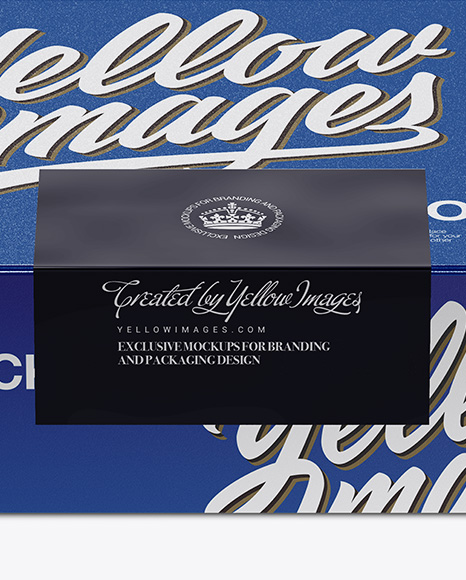 Textured Paper Box W  Label Mockup   Front View (High Angle Shot) PSD #2