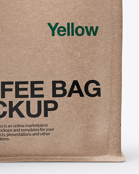 Download Kraft Bag With Coffee Cup Mockup Front View In Packaging Mockups On Yellow Images Object Mockups PSD Mockup Templates