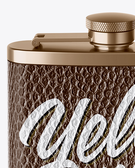 Steel Flask With Leather Wrap Mockup (High-Angle Shot) - Free Download ...