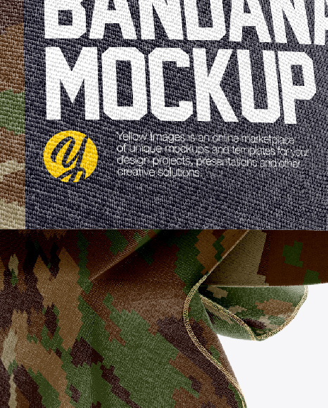 Download Bandana Mockup - Front View in Apparel Mockups on Yellow ...