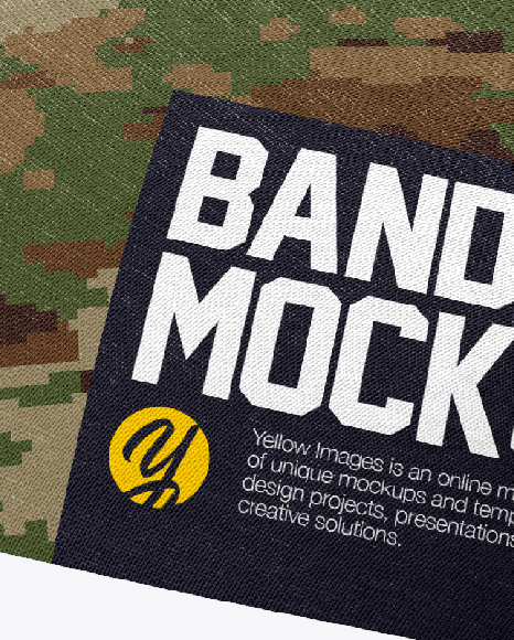 Download Bandana Mockup Side View In Apparel Mockups On Yellow Images Object Mockups PSD Mockup Templates