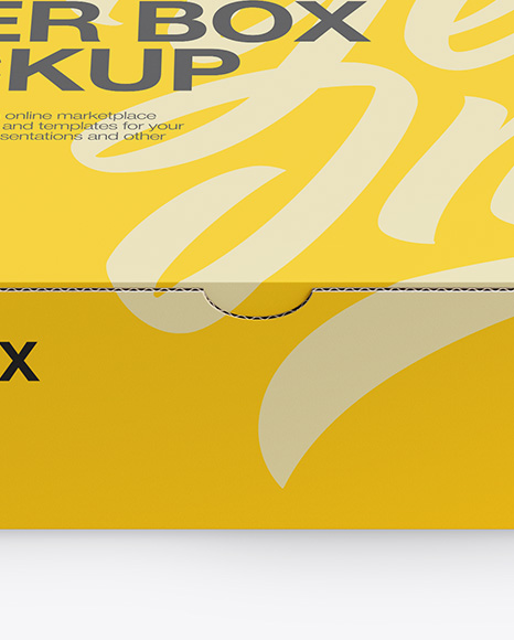 Paper Box Mockup   Front View (High Angle Shot) PSD #1