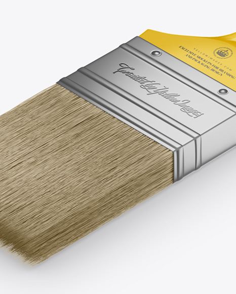 Brush With Glossy Grip   Paper Label Mockup   Half Side View (High Angle Shot) PSD #6