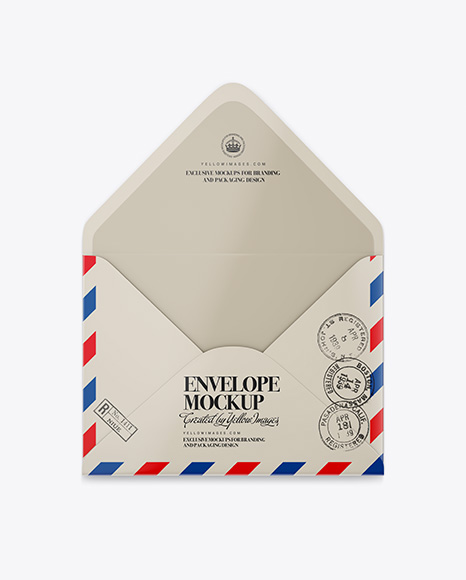 Opened Paper Envelope With Paper Mockup PSD #3