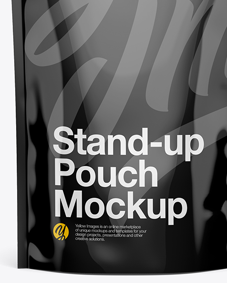 Download Glossy Stand Up Pouch W/ Zipper Mockup - Front View in ...