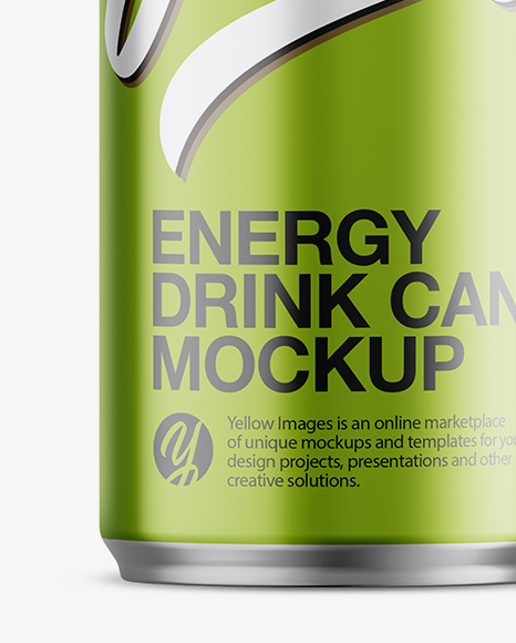 Download Aluminium Can With Metallic Finish Mockup Front View In Can Mockups On Yellow Images Object Mockups PSD Mockup Templates