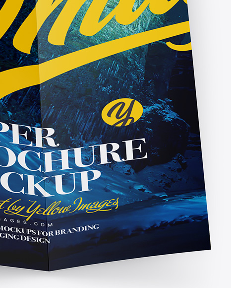 Glossy Paper Brochure Mockup   Top View PSD #1