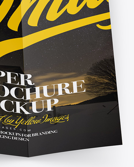 Matte Paper Brochure Mockup   Top View PSD #1