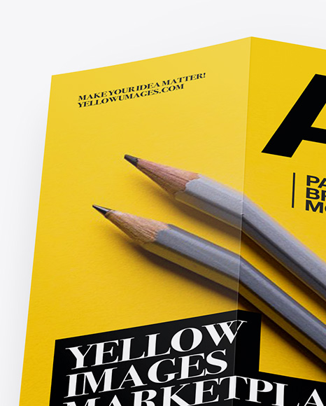 Glossy Paper Brochure Mockup   Top View PSD #2