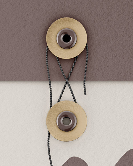 Textured Envelope With String Closure Mockup PSD #2