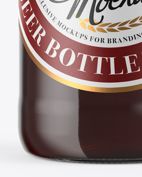 500ml Clear Glass Brown Ale Mockup PSD #3