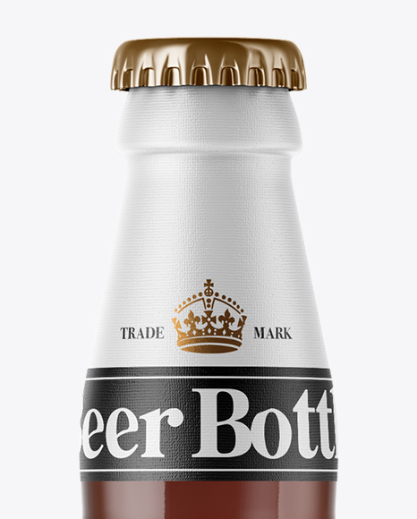 500ml Clear Glass Brown Ale Mockup PSD #5