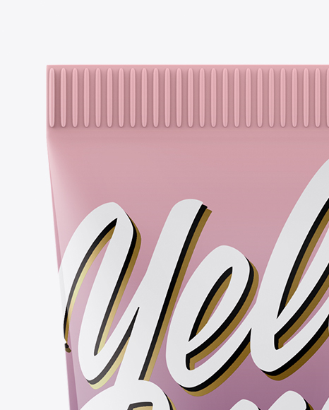 Glossy Plastic Cosmetic Tube Mockup   Front View PSD #1