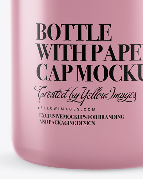 Download Glossy Bottle With Paper Cap And Tag Mockup In Bottle Mockups On Yellow Images Object Mockups Yellowimages Mockups