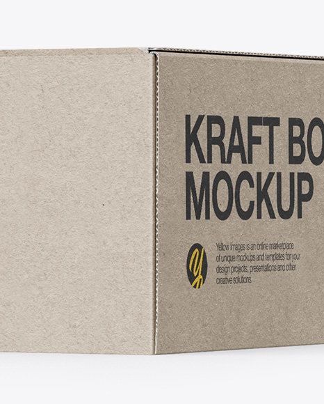 Kraft Box Mockup   Half Side View PSD #4