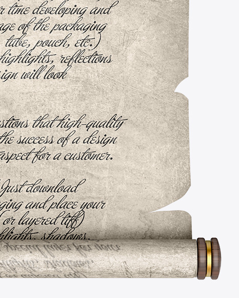 Paper Scroll   Front View PSD #1