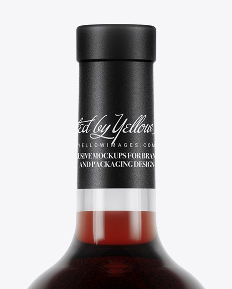 750ml Clear Glass Red Wine Bottle Mockup PSD #2