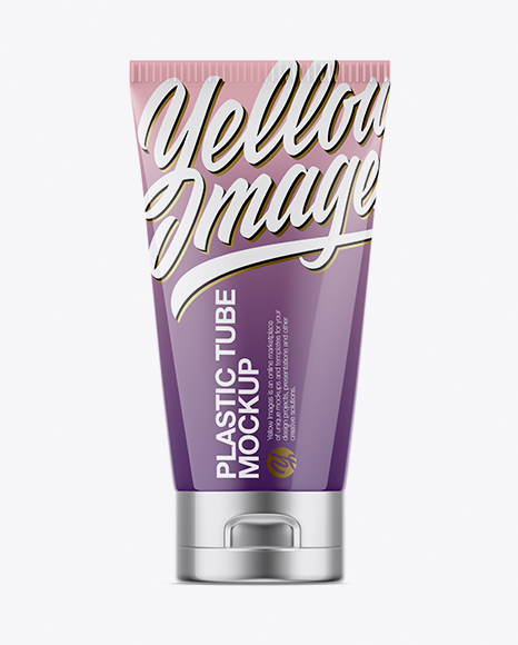 Download Glossy Plastic Cosmetic Tube Mockup - Front View in Tube Mockups on Yellow Images Object Mockups