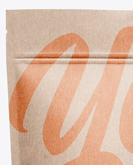 Kraft Stand Up Pouch W  Zipper Mockup   Front View PSD #2