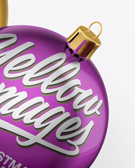 Two Metallic Christmas Balls Mockup - Free Download Images High Quality