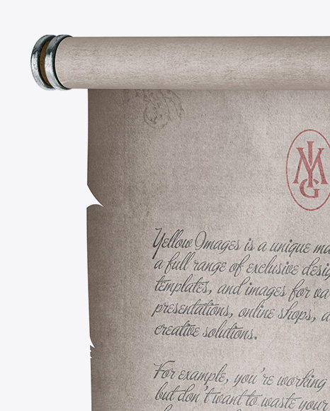 Paper Scroll Half Side View PSD #2