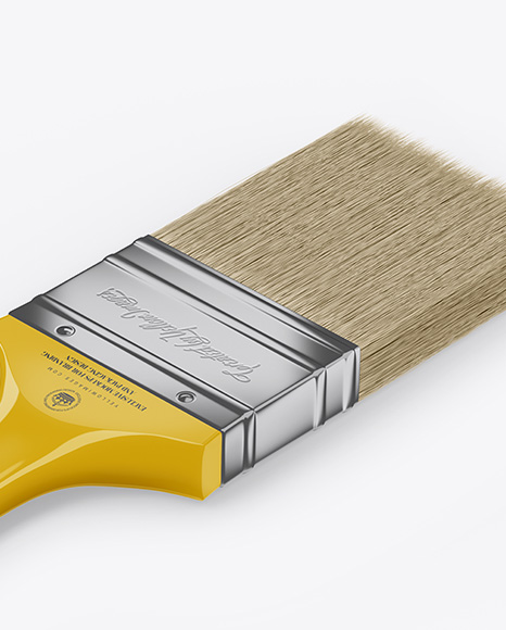 Brush With Glossy Grip   Paper Label Mockup   Half Side View (High Angle Shot) PSD #6