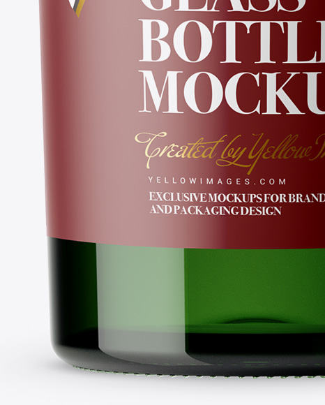 700ml Green Glass Bottle Mockup PSD #1