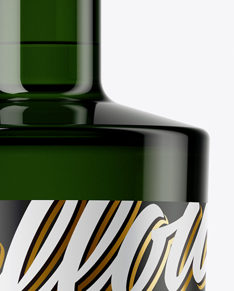 700ml Dark Green Glass Bottle Mockup PSD #6
