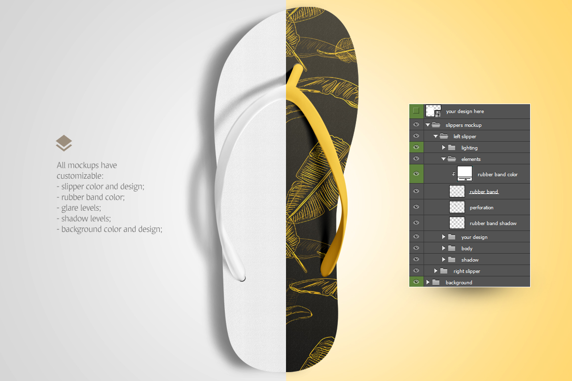 Download Beach Slippers Mockup In Apparel Mockups On Yellow Images Creative Store PSD Mockup Templates