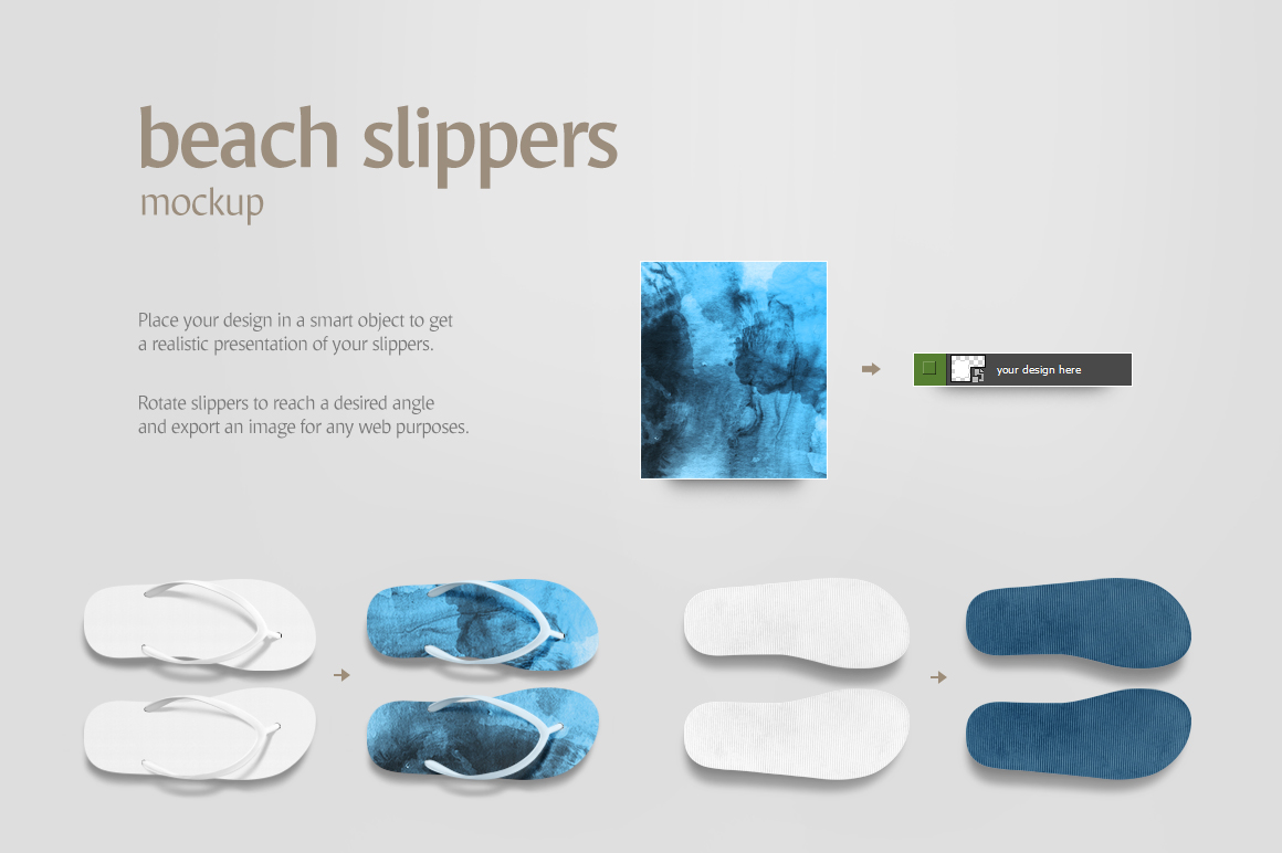 Beach Slippers Mockup