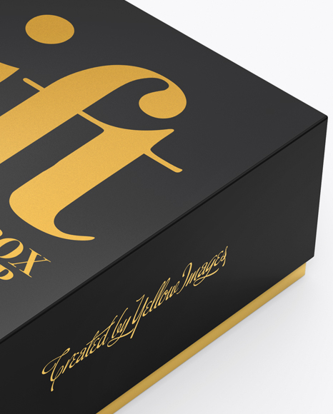 Glossy Box with Label Mockup   Half Side View (High Angle Shot) PSD #6