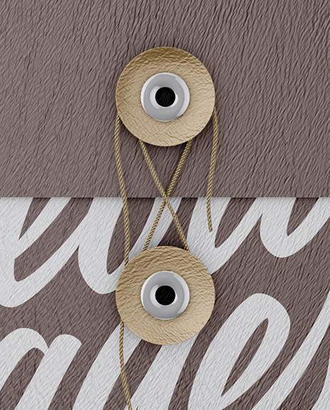 Leather Envelope With String Closure Mockup PSD #2