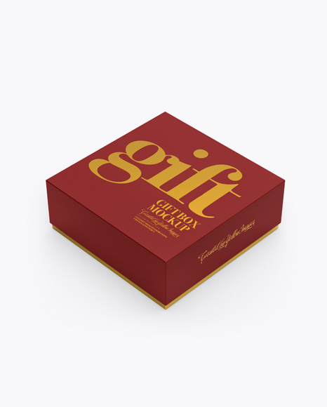 Download Textured Box with Label Mockup - Half Side View (High-Angle Shot) in Box Mockups on Yellow ...