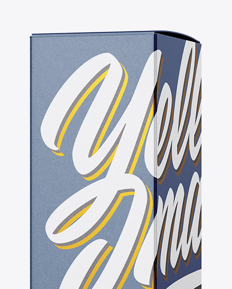 Glossy Kraft Box Mockup   Half Side View PSD #2
