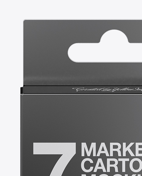 Download 7x Markers Carton Box Mockup In Stationery Mockups On Yellow Images Object Mockups