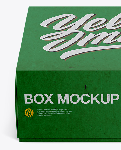 Textured Box Mockup   Front View (High Angle Shot) PSD #2