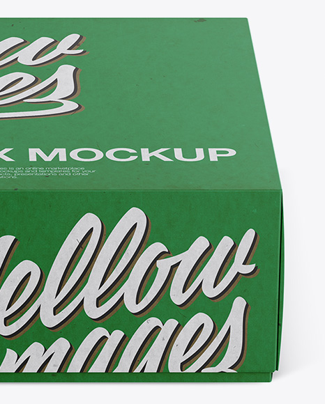 Textured Box Mockup   Front View (High Angle Shot) PSD #1