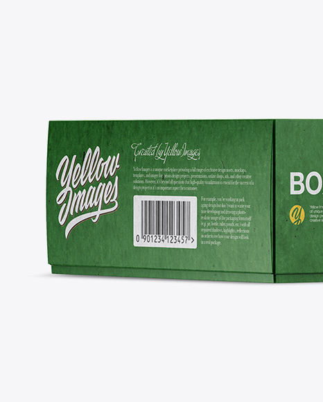 Textured Box Mockup   Half Side View PSD #2