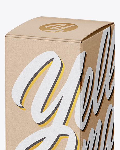 Matte Kraft Box Mockup   Half Side View (High Angle Shot) PSD #2