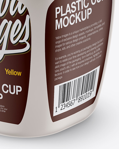 Opened Plastic Cup Mockup   Half Side View PSD #1