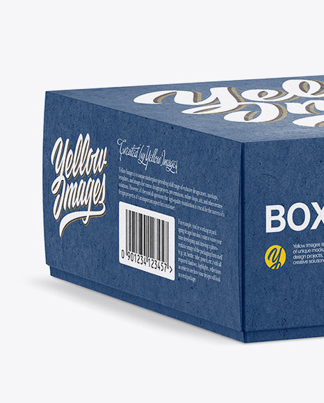 Textured Box Mockup   Half Side View (High Angle Shot) PSD #2
