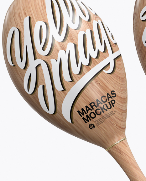 Two Wooden Maracas Mockup - Free Download Images High Quality PNG, JPG