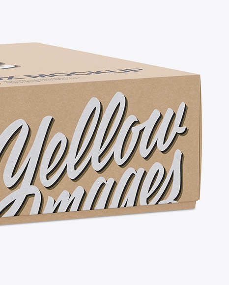 Kraft Box Mockup   Half Side View (High Angle Shot) PSD #1