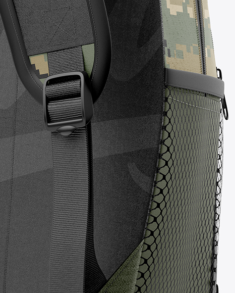 Backpack Mockup - Back Half Side View